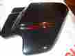 66619-08csz 66670-08csz Brand New Harley Davidson Touring Side Covers Black W Red Metallic Edge Flame