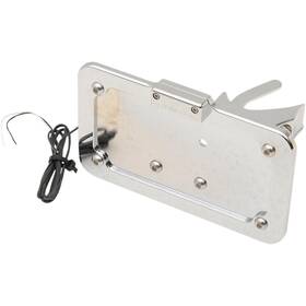 Lpf121hv-c Accutronix Universal Side-mount License Plate - Chrome With White Pla