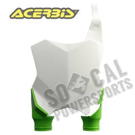2527431050 Acerbis Raptor Front Number Plate - White/green