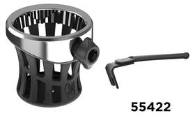 55422 Ciro Chrome Gen 2 Drink Holder With Black Mount - 14-24 Touring Passenger