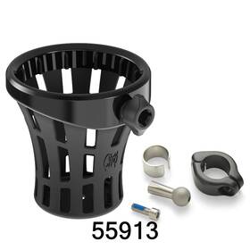 55913 Ciro Black Gen 2 Big Ass Drink Holder For Motorcycle 7/8 Inch To 1 Handlebars