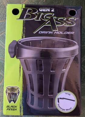 55922 Ciro New Big Gen 2 Passenger Cup Drink Holder Black Harley Davidson