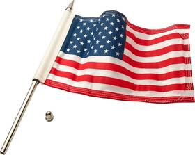 70602 Ciro Flag Pole - 12 Inch With 6 X9 American Polished Stainless Steel