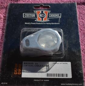 652023 Custom Chrome Cable Clamp For Dual Throttle 1-1/4 Inch On Harley Davidson Cc