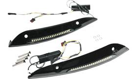 Cd-rg-wt-aw2-b Custom Dynamics Windshield Trim With Led Turn Signals - Gloss Bla