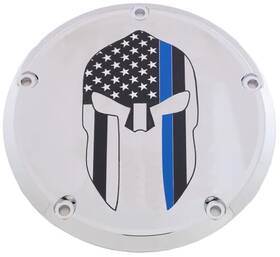 Iidqy8i2uq Custom Engraving Ce Chrome Billet Sparta Blue Line Derby Cover Harley Street Glide Trike 10-11