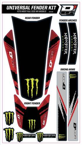 15-10-101 Dcor Universal Fender Trim Decals - Me Red