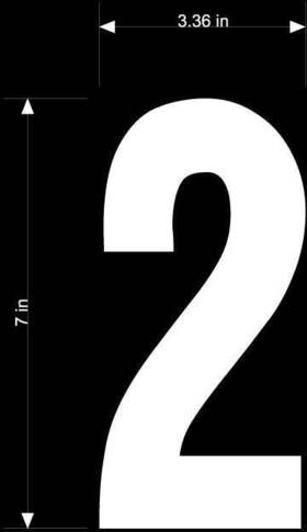 Xt73w-2 Dirt Digits Extreme Competition Stick-on 7 Inch White Number - 2