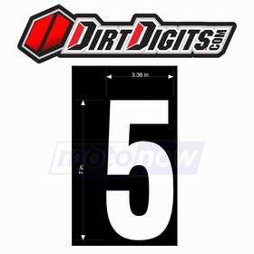Xt73w-5 Dirt Digits Extreme Digit Competition Stick-on Numbers For Graphics Pv