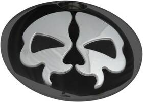 0703-0792 Drag Specialties Black And Chrome Skull Fuel Console Door Touring