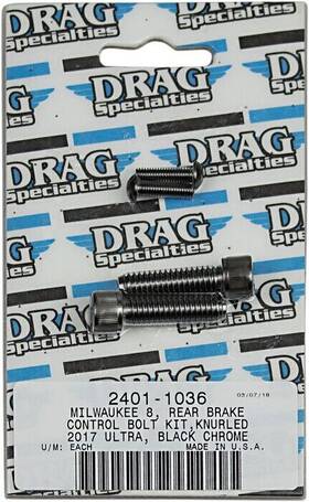 3325037 Drag Specialties 201271 Rear Brake Control Bolt Kit Knurled Black/chrome #3325037