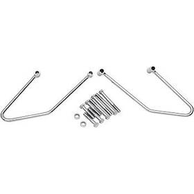 3501-0304 Drag Specialties Specialites Chrome Saddlebag Support Brackets For 06-10 Fxst 07-17 Flstf