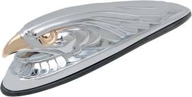 91-6608-bc312 Drag Specialties Eagle Head Fender Ornament - Gold Eyes