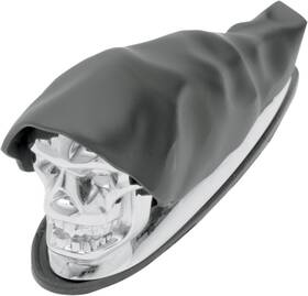 91c04-0408 Drag Specialties Shrouded Skull Fender Ornament