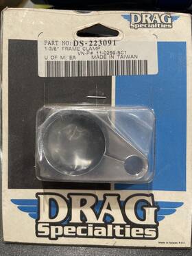 Ds-223091 Drag Specialties Chrome Cable Clamp For 1-3/8 Inch Frame On Harley Davidson