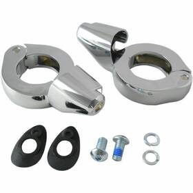 Xf-2-2020-1271 Drag Specialties 2020-1271 Turn Signal Fork Clamps For 49mm Tubes - Chrome
