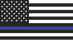 04-0117 Dragonfire Racing Double Sided Whip Flag Back The Blue