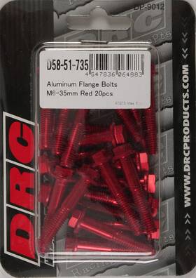 D58-51-735 Drc Aluminum Flange Bolts Red M6x35mm 20/pk