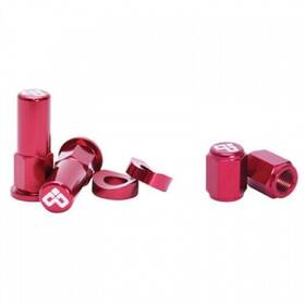 68-051r Dubya Rim Lock Tower Nut And Valve Cap Kit Red