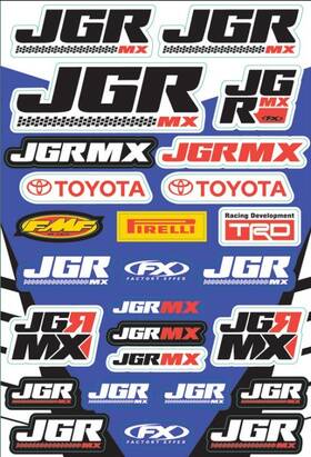 17-68600 Factory Effex Sticker Sheet Vinyl Black/white/red Multi-logo Each