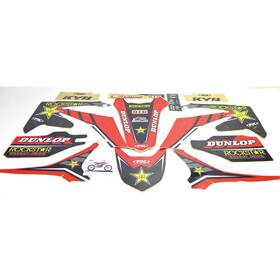 19-07336 Factory Effex 1907336 Fx 16 Rockstar Complete Shroud/trim/lower Fork Graphic Kit For Honda