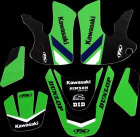 27-02112 Factory Effex - Evo 20 Graphic Kit Kawasaki Kx 85/100 85 100 Bw Rev