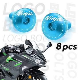 Clfawbbulogoninja1sn012k Fastmotosport M5 Windscreen Windshield Bolts Blue For Kawasaki Zx14 Ninja 500r Ex500