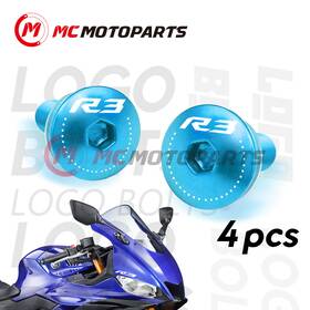 Clfawbbulogor34pcssn010 Fastmotosport M5 Windscreen Windshield Bolts Blue For Yamaha Yzf R3 2014-2020 19 18 17 16