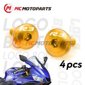 Clfawbgdlogor34pcssn010 Fastmotosport M5 Windscreen Windshield Bolts Gold For Yamaha Yzf R3 2014-2020 19 18 17 16