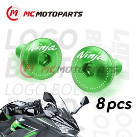 Clfawbgrlogoninja1sn012k Fastmotosport M5 Windscreen Windshield Bolts Green For Kawasaki Zx14 Ninja 500r Ex500