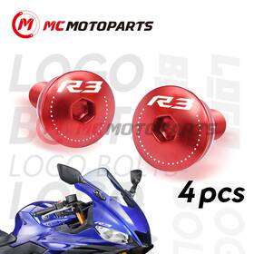 Clfawbrdlogor34pcssn010 Fastmotosport M5 Windscreen Windshield Bolts Red For Yamaha Yzf R3 2014-2020 19 18 17 16