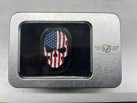 1405-0329 Figurati Designs Antenna Cover Right H-d Black Red White And Blue Skull 316l Ss
