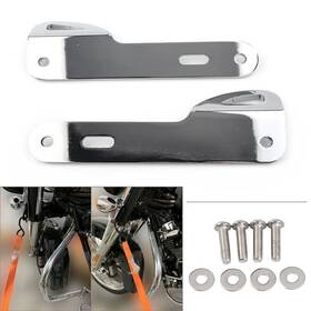 Flashbuyeasy 550749146823 Trailer Hook Tie-down Brackets Kit Fit For Harley Davidson Touring Chrome Pair