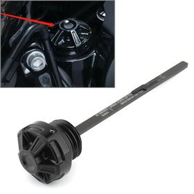 Flashbuyeasy 550749806512 Engine Oil Dipstick Black For Harley Touring Road King Street Glide 2017-2022