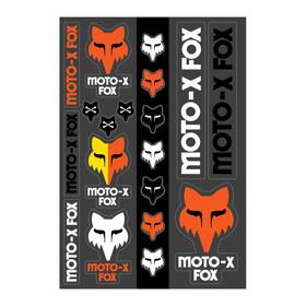 23389-135-os Fox Racing Track Pack Stickers - Black/white/orange