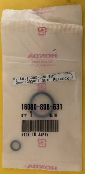 16080-898-631 Honda Cb700sc Petcock Gasket Set New Oem