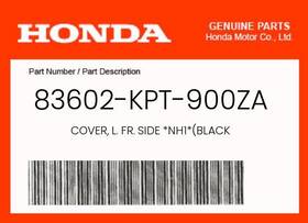 Honda 83602-kpt-900za Genuine Cover L. Fr. Side Nh1 Black -