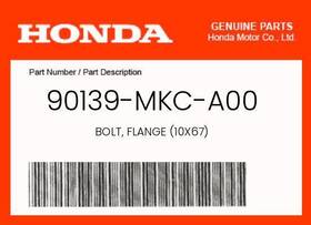 90139-mkc-a00 Honda Genuine Bolt Flange 10x67 -