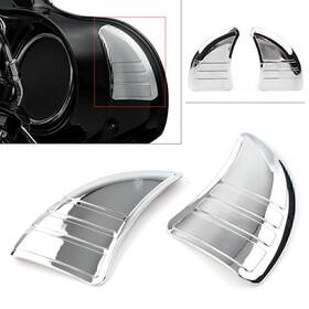 Hukyu 612042884083 Chrome Tri-line Inner Fairing Mirror Cover Plugs For Harley Touring Glide Motor