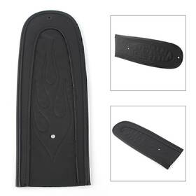 Hukyu 612046347409 Black Flame Stitch Leather Rear Fender Bib For Harley Dyna 2006-2017 Motorcycle