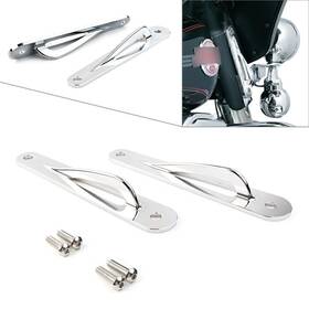 Hukyu 612047434917 Chrome Custom Tie-down Brackets Teardrop For Harley Touring Ultra Limited Flhtk