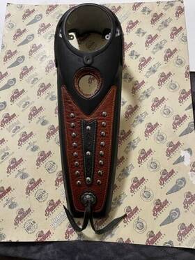 53100114 Indian Motorcycle 2009-2013 Chiefs Blk/brn Leather Covered Dash Panel
