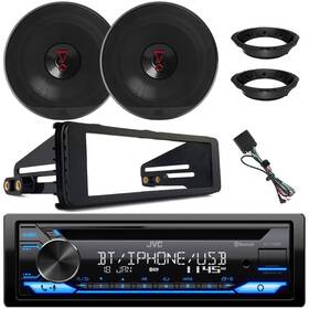 Jvc-jbl 709016561924 Bluetooth Cd Stereo Receiver 2x 6.5 Inch 225w Speakers Adapter Harley Dash Kit