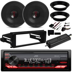 Kd-xd280bt Jvc-jbl-metra-axxess 709016562334 Stereo Receiver 2x 6.5 Inch Speakers Amp Harley 98-13 Accessories