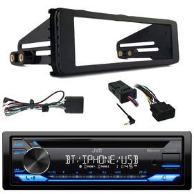 Kdtd72bt-ehdrab9813-bchdswcwr Kenwood - Metra Enrock Jvc Cd Stereo Receiver Harley Touring 98-2013 Dash Install Kit Handlebar
