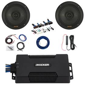 Ksc650 Kicker 027581678206 2x 6.5 Inch 200w 4-ohm Speakers 850w Mono Amplifier With Audio Upgrade