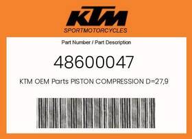 48600047 Ktm Genuine Piston Compression D 27 9 -