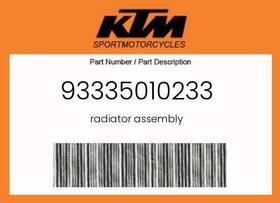 93335010233 Ktm Genuine Radiator Assembly -