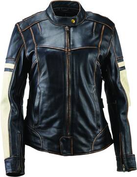 094389 Kuryakyn Leather By River Road Dame Vintage Jacket Black Womens
