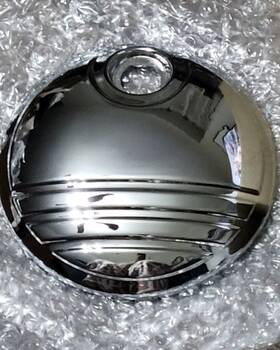 6968 Kuryakyn Chrome Milled Tri-line Fuel Gas Cap Door Harley Touring Models 08-2017